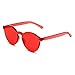 GAMT Rimless Cool Sunglasses Tinted Transparent Futuristic Colorful Glasses Red