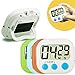 Kitchen Timer 12 Pack Small Digital Electronic Loud Alarm, Magnetic Backing, ON/OFF Switch, Minute Second Countdown, White, Green, Blue and Orange (12 pack)