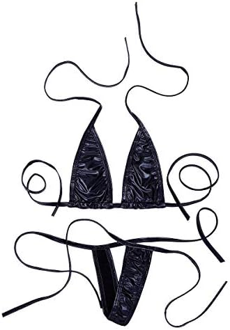 MPITUDE Free Size Shiny Golden Micro Bikini Swimwear Sexy Lingerie String Bikini Honeymoon Bikini Set for Women