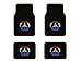 A Set of 4 Universal Fit Front and Rear Logo Plush Carpet Floor Mats - Peace Sign Symbol Multicolor