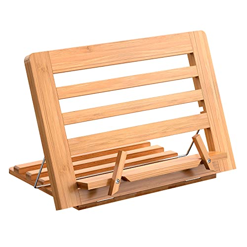 Wooden Book Holders for Reading Hands Free, Cook Book Stands and