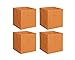 New Home Storage Bins Organizer Fabric Cube Boxes Shelf Basket Drawer Container Unit (4, Orange)