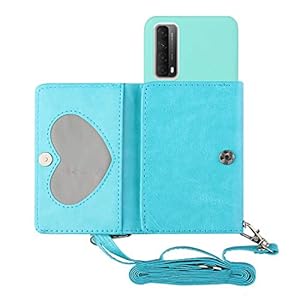 TYWZ Crossbody Case voor Huawei P Smart 2021, Schouderriem Portemonnee PU Lederen Flip Cover met Creditcard Houder Stand…