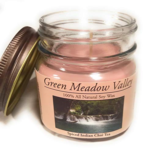 GMV Vanilla Chai Scented Candles || 8oz |100% Silky Smooth Soy Wax | Make Great Gifts | Long Lasting 70 Hour Clean Flame | Eco-Friendly Plant Based Wax | Each are Hand-Crafted with Care