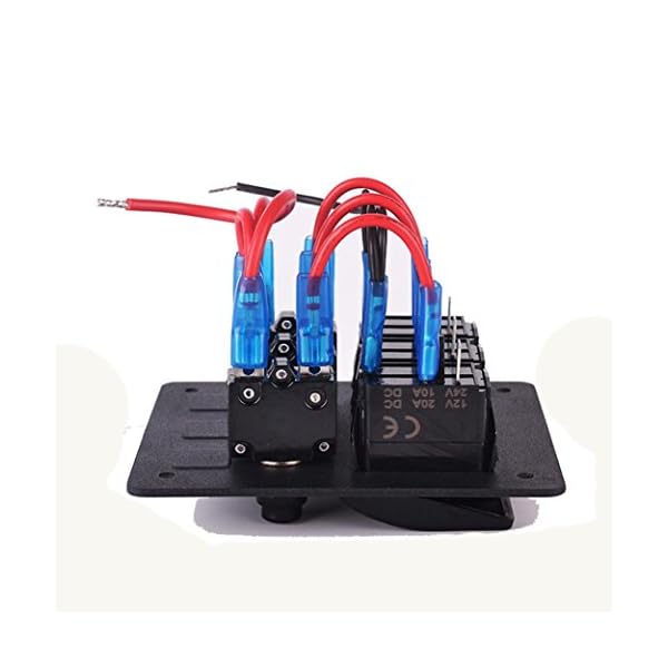 Boddenly-Digital-Voltmeter-12V-31A-Dual-USB-4-Gang-Waterproof-Marine-Boat-Car-Blue-Led-Switch-Panel-Toggle-Switches