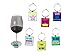 Funny Art Quote Wine Charm Set of 6 Fun inspirational word Unique Ring Theme Label Champagne Glass Marker Accessories Gift Idea for Women Men Boy Girl kid Happy Birthday Party Event Engagement
