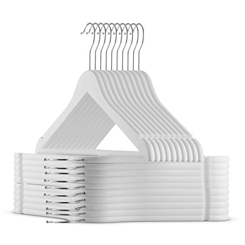 image for ZOBER Premium Quality Plastic Suit Hangers – (20-pack) Heavy Duty Wi
