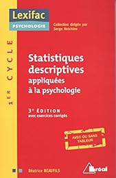 Statistiques descriptives appliquées à la psychologie