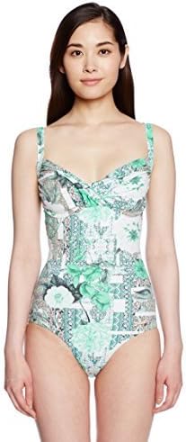 Amazon 三愛水着楽園 ワンピース水着 Sunseeker コラージュプリント レディース ミント 日本 15 日本サイズ15 号相当 ワンピース 通販