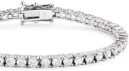 ブレスレット レディース 5ct テニスブレスレット プラチナ 仕上げ シルバー925 金属アレルギー対応 女性 プレゼント