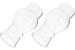 WRITWAA Oil Lamp Chimney 1Inch Base 3Inch Tall 2Pcs Glass Globe Replacement for Old-Fashioned Oil Lamp