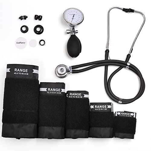 Aneroid Sphygmomanometer Stethoscope Kit, 5in1, Manual Blood Pressure