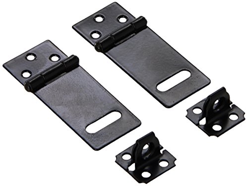 2 Set Door Safety Lock Black Metal Padlock Hasp Staple Set 50mm Long