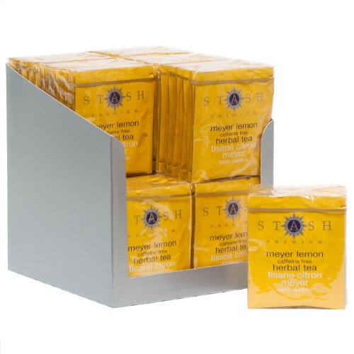 Stash Tea Meyer Lemon Herbal Tea, 10 Count Tea Bags in Foil (Pack of 12)