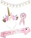 MEANT2TOBE Mommy To Be Unicorn Headband Pink Set, Growing a Unicorn Sash and Pin, Christmas Gifts,Pink Baby Shower Party Favors Decorations Gift for Girl