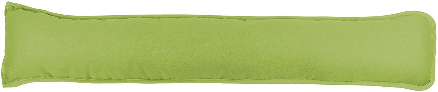 Pavla-Outlet Plain Dyed Fabric Draught Excluder Hollowfibre Filled Draught Stopper Cushion Bottom of Door/Window Draft Guard/Energy Saver Draft Insulator - 90x18cm (Lime Green, Pack of 1)