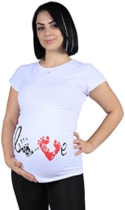 KarensLine Maternity Karens Best Maternity Funny T-Shirt Collection, Love (White) (2X-Large)