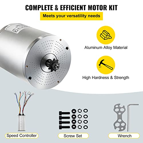 BestEquip Brushless Motor,3000W 72V 42A 4900RPM High Speed Electric