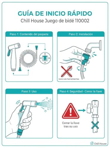 CHILL HOUSE Bidet for WC and Water Tap with Shower in Stainless Steel AISI 304 – Hygienic Shower with Extendable Hose 1.5 m – Intimate Hygiene and Pets Kit – (Replacement: Sprayer and Hose)