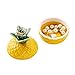 HOME SMILE Ceramic Small Jewelry Decorative Box,Engagment Wedding Ring Holder,Gift for Girls & Women,Pineapple
