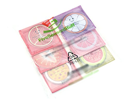 FiveSeasonStuff 138 Sheets 2.6'' x 2.6''Cute Fruit Sticky Notes Adhesive Memo Pads Stationery (23 sheets/Pad x 6 pads) - Thumbnail 6