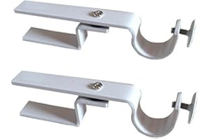 THE NONO BRACKET COMPANY NONO Bracket - Inside Mounted Blinds Curtain Rod Bracket Attachment (White - Set of 2)