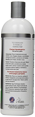Veterinary Formula Clinical Care Hypoallergenic Shampoo for Dogs and Cats, 16 oz – No Harsh Ingredients – Fragrance-Free Pet Shampoo for Allergies and Sensitive Skin, Promotes Healthy Skin and Coat
