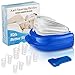Anti Snoring Device, Silicone Snoring Mouthpiece, Night Guard for Comfortable Sleep Snoring Solution, Professional Sleeping Aid Relieve Snore for Men Women（1 Mouthpiece, 4 Different Sizes Nose Vents）