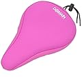 Premium PINK Bike Gel Seat Cushion Cover 10.5"x7" Domain Cycling - Most Comfortable Bicycle Saddle Pad for Spin Class or Outdoor Biking