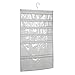 mDesign Soft Fabric Over Rod Hanging Storage Organizer with 48 Pockets for Child/Baby Room, Nursery, Playroom - Metal Hooks Included - Chevron Zig Zag Print - Taupe/Natural