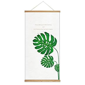 Hanging Poster NO Magnetic Wooden Framed, Green Life Quote Home Wall Canvas Prints Decoration Ready to Hang - 18"x36"