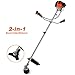 COOCHEER 42.7CC 2-Cycle Gas Straight Shaft String Trimmer and Brush Cutter with Detachable Head for Trimming Weed, Brush Cutting, 2-in-1 Weed Trimmer, US in Stock