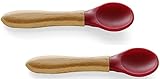Avanchy Baby Toddler Bamboo Feeding Spoon. Fda Approved, Bpa Free Silicone. A Great Baby Gift Set! 2 Pack, 5.5