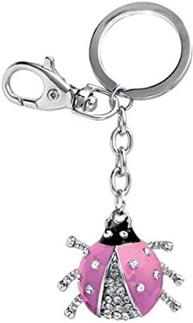 Ten KEYCHAIN PINK LADYBIRD WITH CRYSTALS cod.EL7595 cm 11,2x3,6x1,5h by Varotto & Co