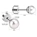 LUXU kisskids 316L Freshwater Pearl Stainless Steel Plug Earrings for Kids Teen Girls Women
