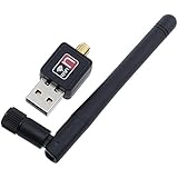 Leepad Wireless-N USB WIFI 150Mbps Adapter with Antenna, for Windows XP/Vista/Win7/Win8/Mac/Linux, Black