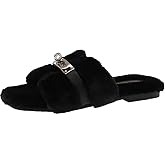 Axellion Womens Fuzzy Slides Open Toe Fluffy House Slippers Indoor Outdoor Furry Slide Sandals
