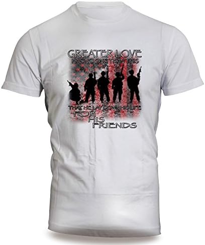 American Flyboy - Greater Love Has No Man Than This USA Patriotic American Christian T-Shirt John 15:13 White Small