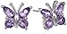 Amazon Collection Sterling Silver Genuine or Created Gemstone Butterfly Stud Earrings