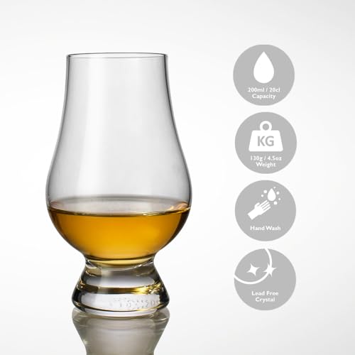 Glencairn Whisky Glasses Set of 2 in Gift Box – Premium Crystal Tasting Glassware for Scotch, Bourbon, Single Malt – Whisky Gift for Men, Dad– 200ml – Lead-Free
