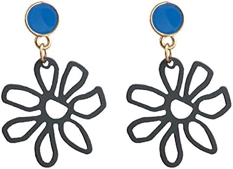Amazon イヤリング レディース 人気 大きめ 花 かわいい 痛くない ピアスみたいな ブルー 青 フラワー 揺れる ノンホールピアス 樹脂 イヤリング イアリング Miyabi Grace ミヤビグレース イヤリング 通販