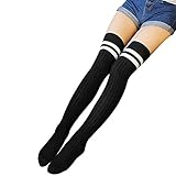 Hippih Women Stripe Thigh High Stocking Over Knee Socks Dress Girl Cosplay Leg Warmer Socks