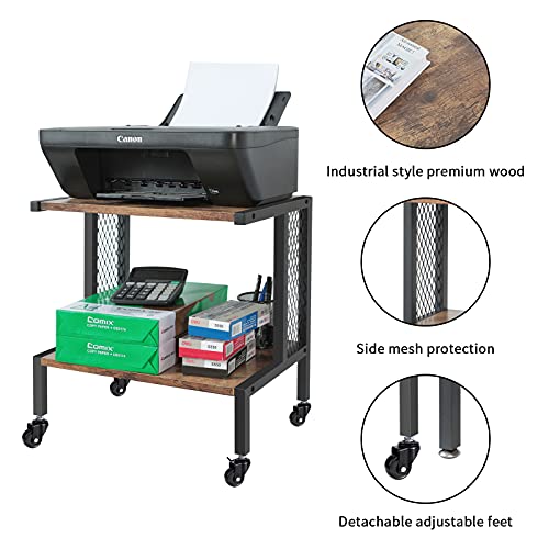 LUMAMU Printer Stand with Storage, Under Desk Printer Table with