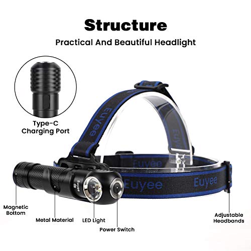Rechargeable Flashlight, Euyee 2100 Lumen, 90 Degree Right Angle