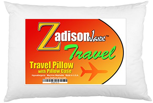 Travel pillow with pillowcase - soft hypoallergenic - m…
