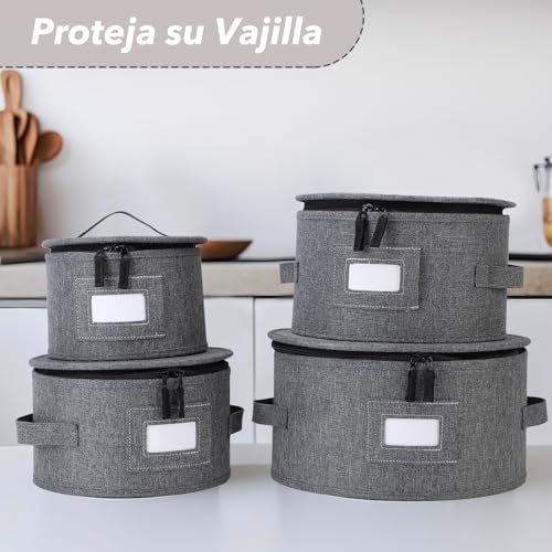 Gugxiom 5 Piece Hard Shell Dish Organizer, Organizador de vajilla para Transporte Moving Party, Almacenamiento de Porcelana para Guardar Platos de Cena, Platos de Ensalada, Tazas