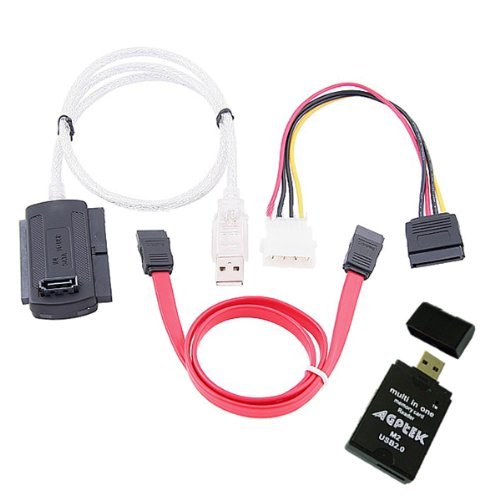 Sata/pata/ide Drive To Usb 2.0 Adapter Converter Cable For 2.5 / 3.5 / 5.25 Inch Hard Drive / Optical Drive With External Ac Power Adapter
