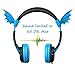 iClever Kids Headphones - Headphones for Kids, 85db Volume Limiting, Child-Friendly Silicone, Bat-Inspired Wired Over Ear Headsets with 3.5mm AUX Jack Cable Free Cord (Blue)