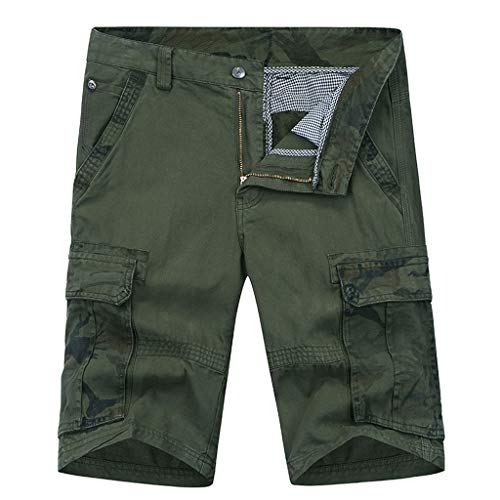ZEFOTIM Shorts for Men 2019 Fashion Casual Cotton Multi-Pocket Outdoors Work Trouser Cargo Short Pants(ArmyGreen,32) - Thumbnail 7