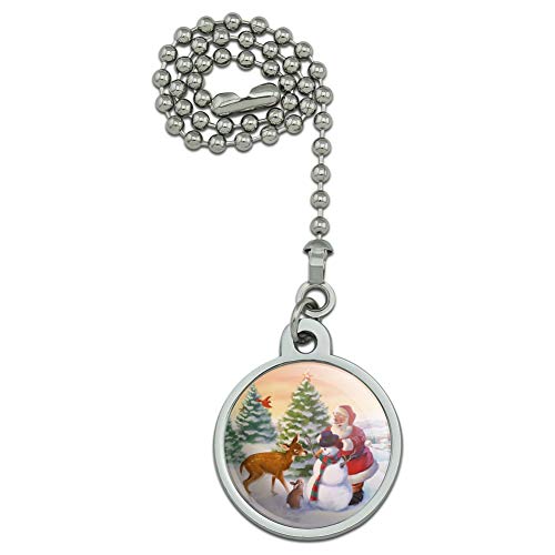 GRAPHICS & MORE Christmas Holiday Santa and Animals Finishing Snowman Ceiling Fan and Light Pull Chain